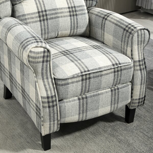 HOMCOM 160° Reclining Armchair, with Footrest, Cat Scratch Resistant, Grey Aosom UK
