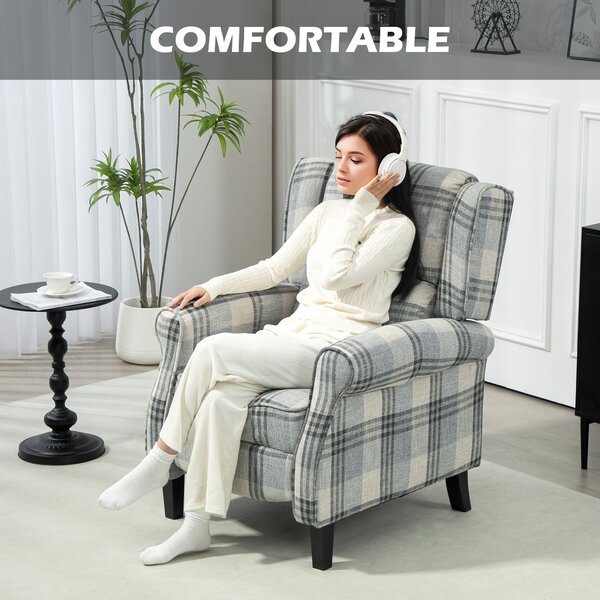 HOMCOM 160° Reclining Armchair, with Footrest, Cat Scratch Resistant, Grey Aosom UK