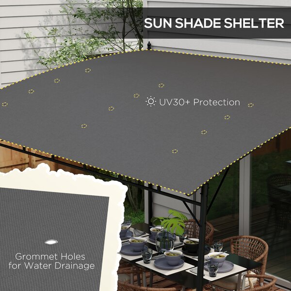 Outsunny 3 x 4m Outdoor Pergola Gazebo, Garden Sun Shade Shelter with Metal Frame, for Patio, Deck