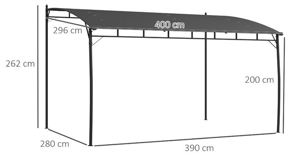 Outsunny 3 x 4m Outdoor Pergola Gazebo, Garden Sun Shade Shelter with Metal Frame, for Patio, Deck