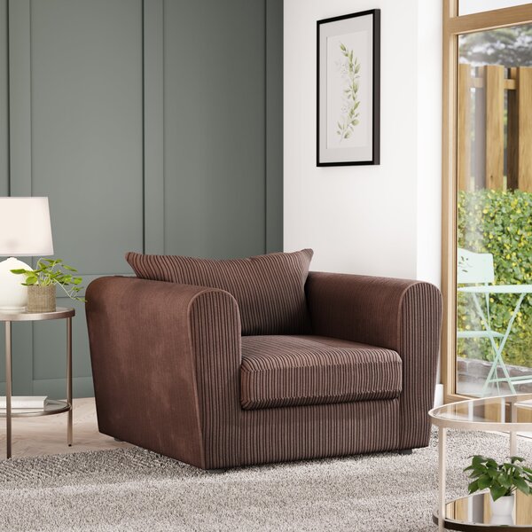 Blake Curved Arm Jumbo Cord Snuggle Chair