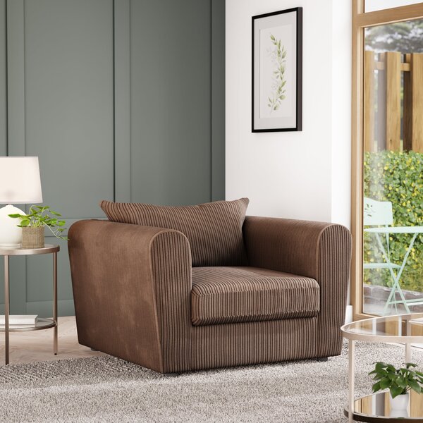 Blake Curved Arm Jumbo Cord Snuggle Chair