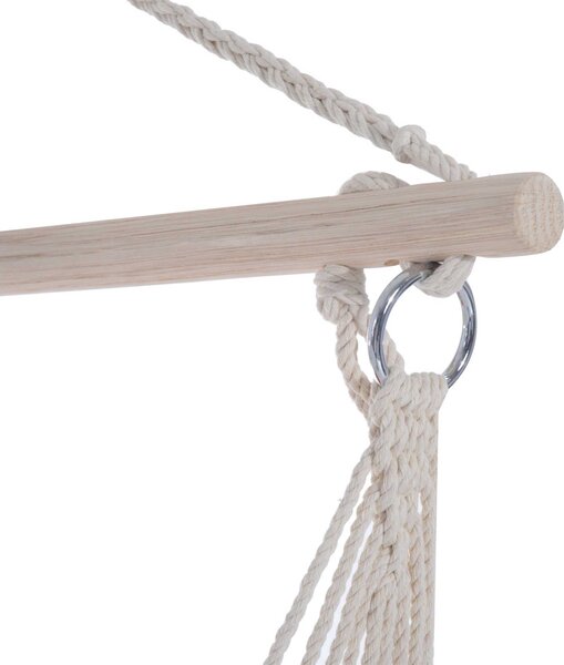 Outsunny Garden Yard Patio Swing Seat, Hanging Hammock Chair, Cotton Rope Cushioned, Wooden Cotton Cloth, Orange Aosom UK