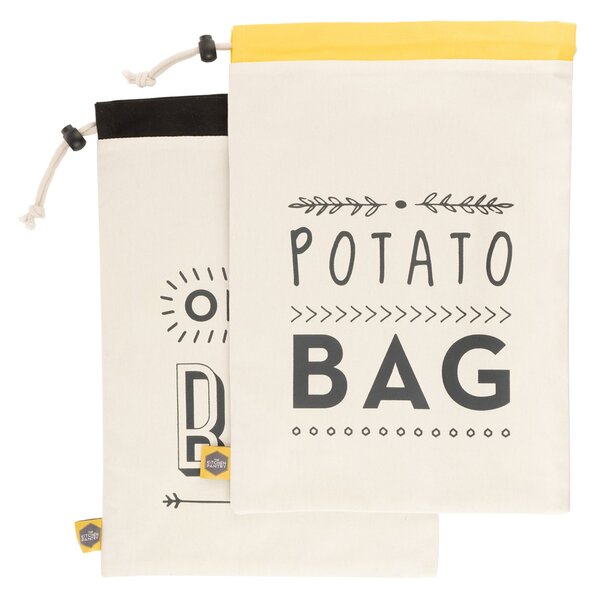 Kitchen Pantry Set of 2 Vegetable Sacks - Potato & Onion