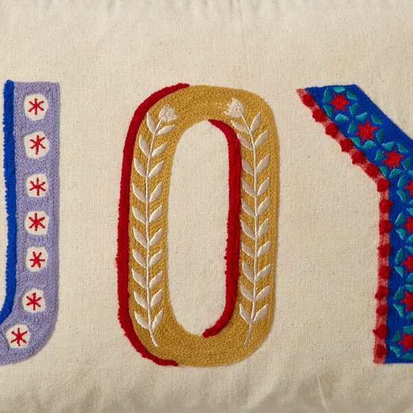 Joy Embroidered Cushion