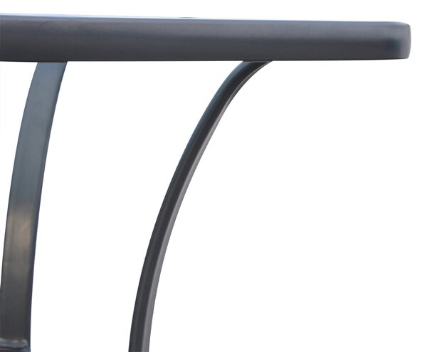 Outsunny Bar Table Bistro Square Glass Dining Kitchen Breakfast Pub Party Metal Garden Café Coffee Garden Table