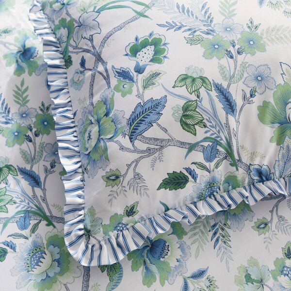 Dorma Bampton Blue Frilled Pillowcase Pair