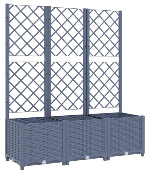 Garden Planter with Trellis Blue Grey 120x40x136 cm PP