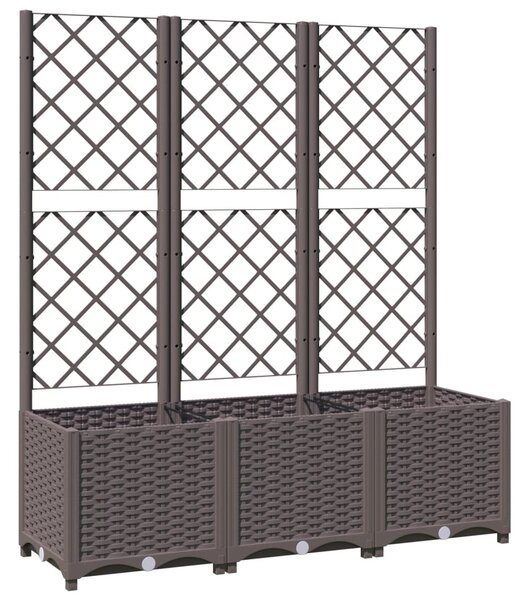 Garden Planter with Trellis Brown 120x40x136 cm PP