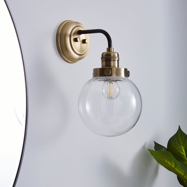 Broden Bathroom Wall Light Antique Brass