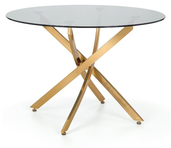 Montero 4 Seater Round Dining Table, Gold Top