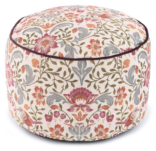 Ruskin Velvet Pouffe Natural