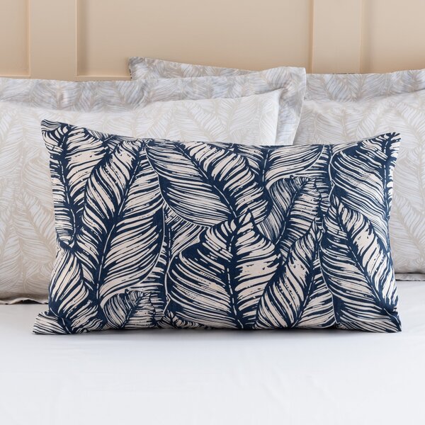 Futuna Navy Cotton Duvet Cover and Pillowcase Set