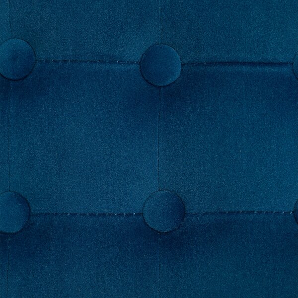 HOMCOM Velvet-Feel Square Ottoman - Blue