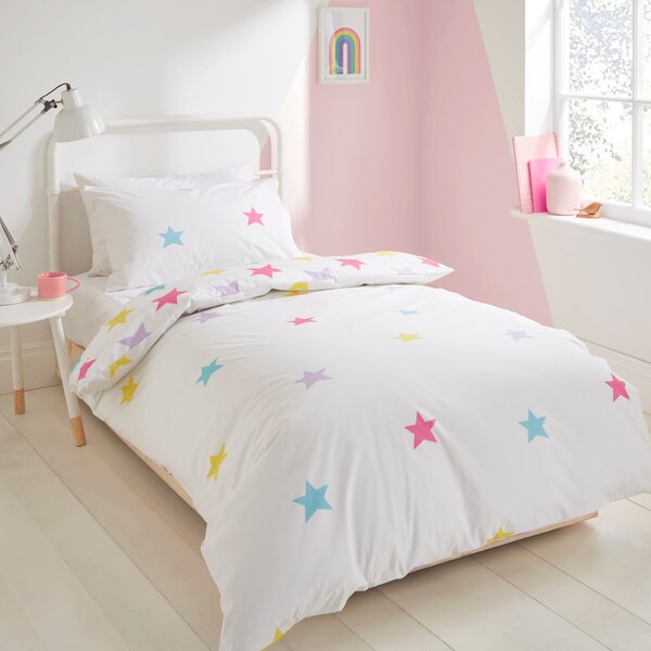 Rainbow Stars Reversible Duvet and Pillowcase Set