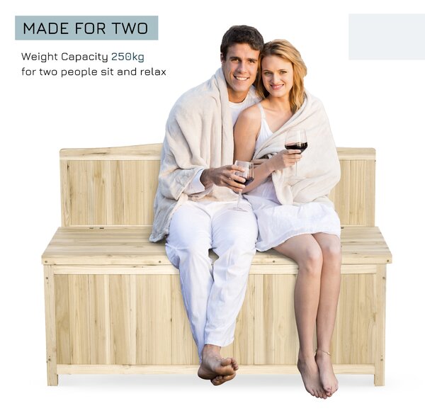 Outsunny Garden Arch Wood Bench Outdoor Storage Box Garden Furniture Chair 115L x 45W x 75Hcm Aosom UK