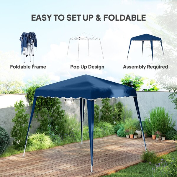 Outsunny 3 M x 3 M Base/ 2.5 M x 2.5 M Top Pop Up Gazebo with Carry Bag, Height Adjustable Party Tent for Garden, Patio Aosom UK
