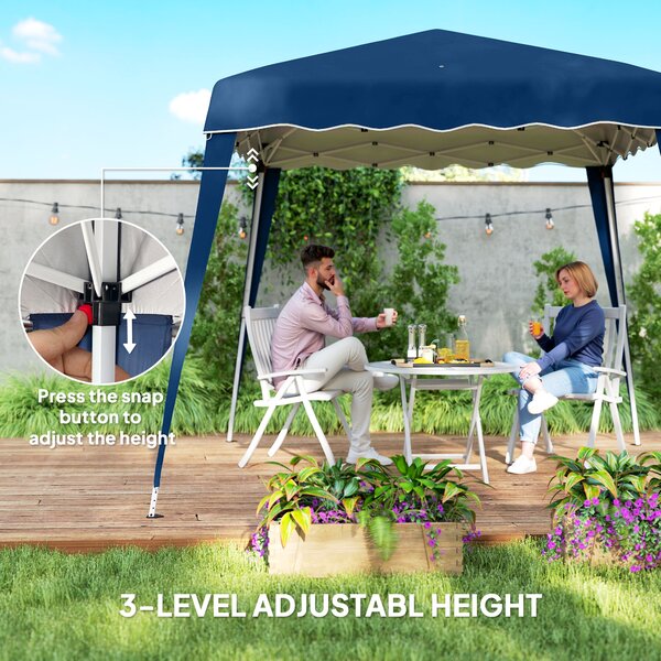 Outsunny 3 M x 3 M Base/ 2.5 M x 2.5 M Top Pop Up Gazebo with Carry Bag, Height Adjustable Party Tent for Garden, Patio Aosom UK