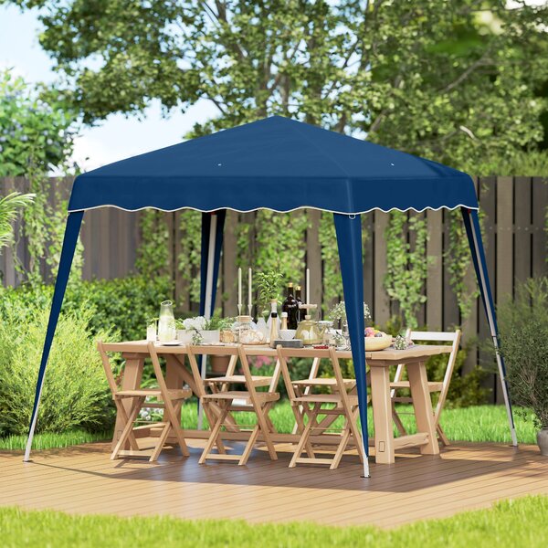 Outsunny 3 M x 3 M Base/ 2.5 M x 2.5 M Top Pop Up Gazebo with Carry Bag, Height Adjustable Party Tent for Garden, Patio Aosom UK