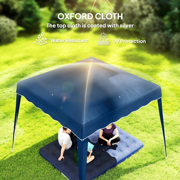 Outsunny 3 M x 3 M Base/ 2.5 M x 2.5 M Top Pop Up Gazebo with Carry Bag, Height Adjustable Party Tent for Garden, Patio Aosom UK