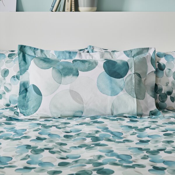 Watercolour Circles Teal Oxford Pillowcase