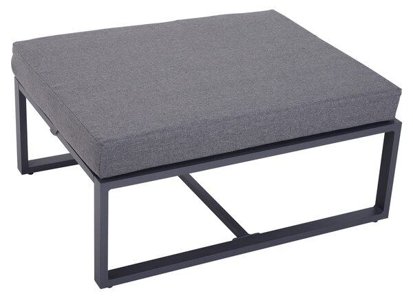 Outsunny 6 PCs Outdoor Indoor Sectional Sofa Set Thick Padded Cushions Aluminium Frame 5 Seaters 1 Coffee Table Footrest Grey