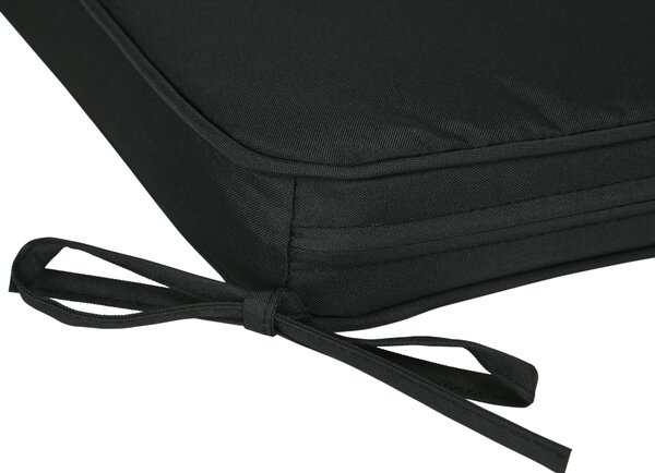 Outsunny Garden Chair Cushions, Set of 6, Dining Seat Pads with Straps, Removable for Indoor/Outdoor Use, Black Aosom UK