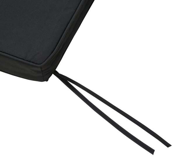 Outsunny Swing Seat Cushion: Tied Garden Bench Pad, 110x46cm, Black