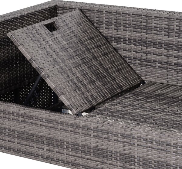 Outsunny 4-Seater Outdoor Garden PE Rattan Furniture Set Grey Aosom UK