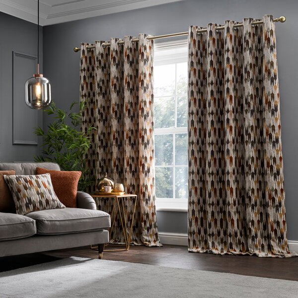 Kelso Cut Velvet Eyelet Curtains