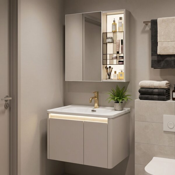 Bathroom furniture set with washbasin Sora DE07-60 Beige 60CM