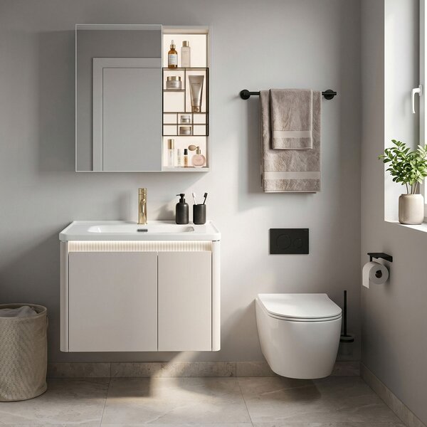 Bathroom furniture set with washbasin Sora DE07-60 Beige 60CM