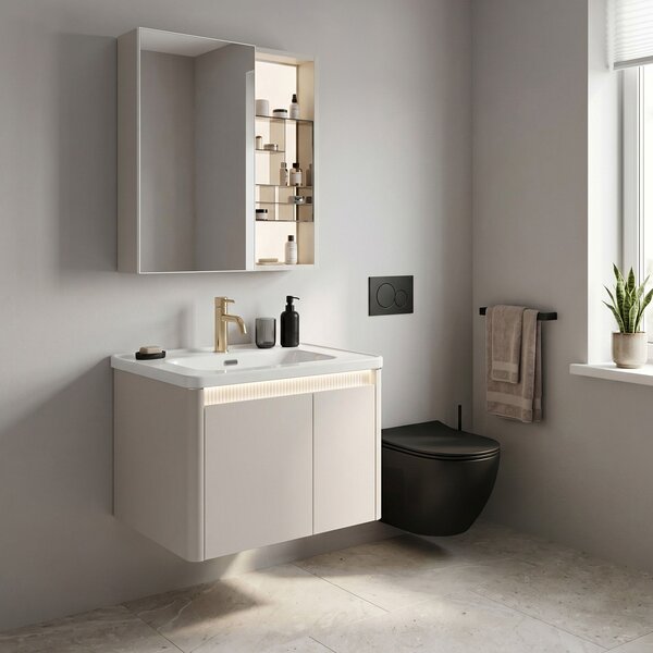 Bathroom furniture set with washbasin Sora DE07-60 Beige 60CM