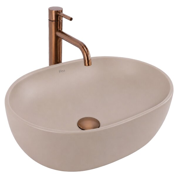 Set: Wall-Hung WC Bowl Focus + Countertop Washbasin Rea Focus Taupe