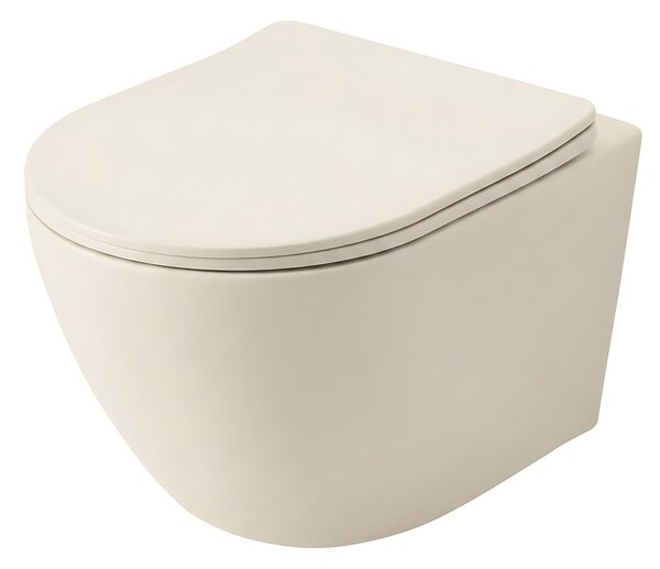 Set: Wall-Hung WC Bowl Focus + Countertop Washbasin Rea Focus Creme