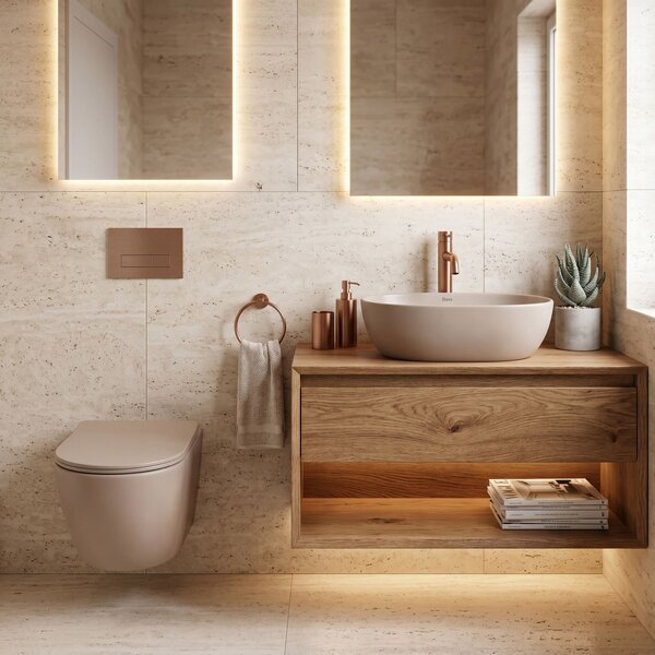 Countertop washbasin Rea Focus Taupe