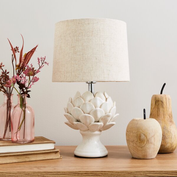 Dorma Brimstage Artichoke Linen Shade Table Lamp