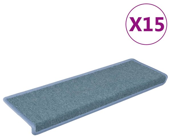 Carpet Stair Treads 15 pcs 65x21x4 cm Blue