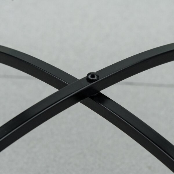 Outsunny Φ60cm Mosaic Outdoor Patio Table - Black