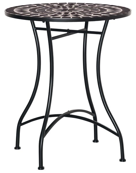 Outsunny Φ60cm Mosaic Outdoor Patio Table - Black