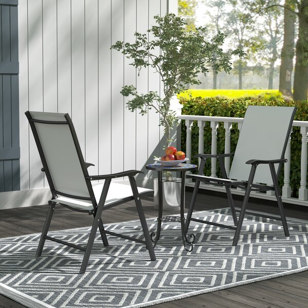 Outsunny Mosaic Garden Table, 35.5 cm Round Outdoor Table with Shelf, Ceramic Tile Top, Small Garden Side Table for Indoor, Patio, Balcony, Blue