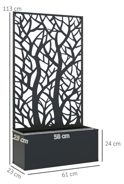 Outsunny Garden Bed with Privacy Screen, Wall Mounted or Freestanding Raised Planter for Climbing Plants, Flowers, Vegetables