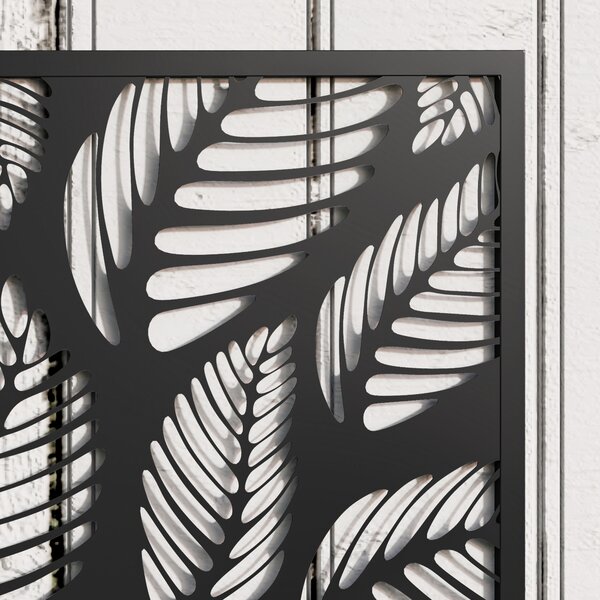 Outsunny Outdoor Metal Planter, with Back Trellis - Black