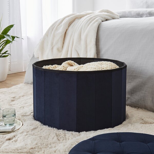 Velvet Large Round Ottoman