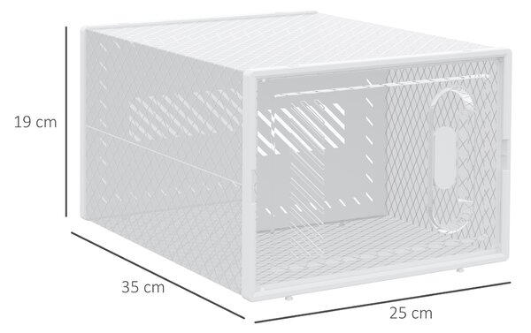 HOMCOM 8PCS Clear Shoe Box, Plastic Stackable Shoe Storage Box for UK/EU Size up to 8.5/43 with Magnetic Door for Women/Men, 25 x 35 x 19cm