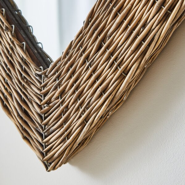 Wicker Heart Wall Mirror