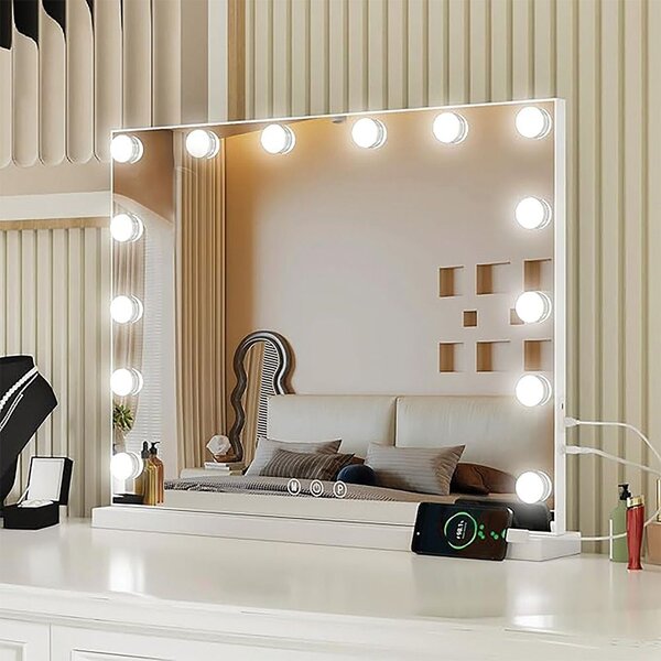 Mirror LED HOLLYWOOD White