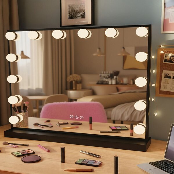 Mirror LED HOLLYWOOD Black
