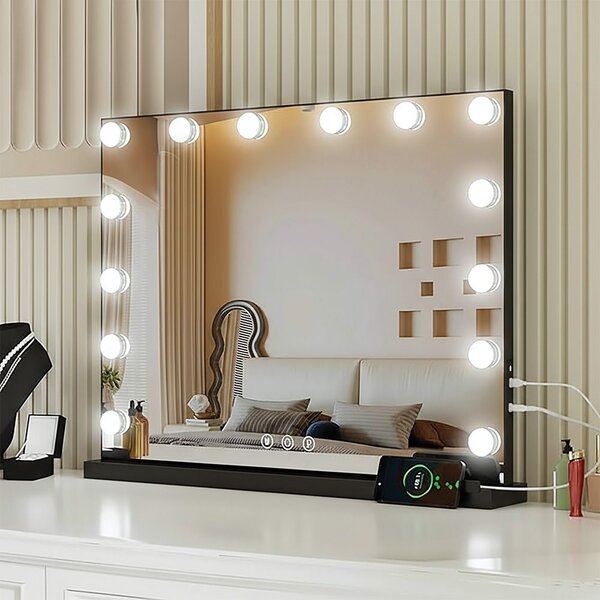 Mirror LED HOLLYWOOD Black