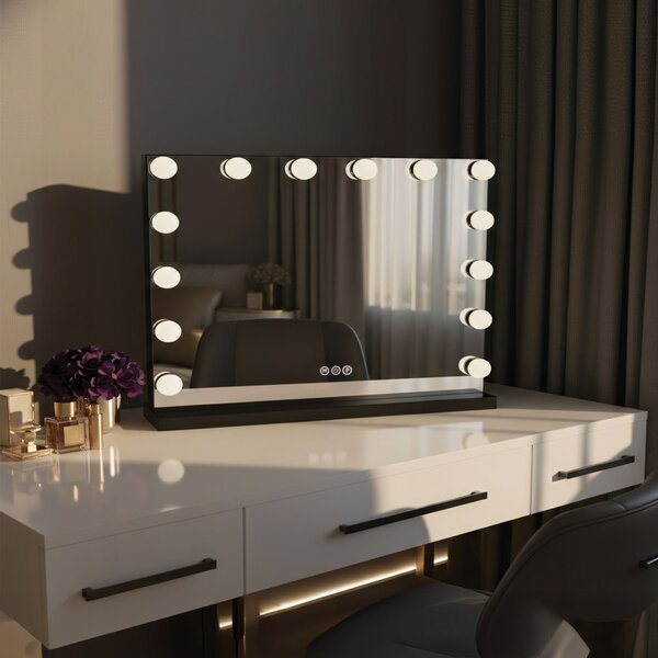 Mirror LED HOLLYWOOD Black